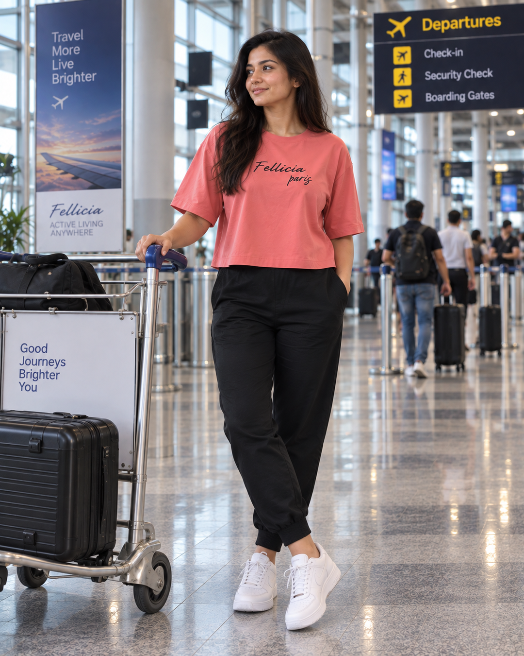 SweatTee& Jogger Vacation Set (PINK-Black)