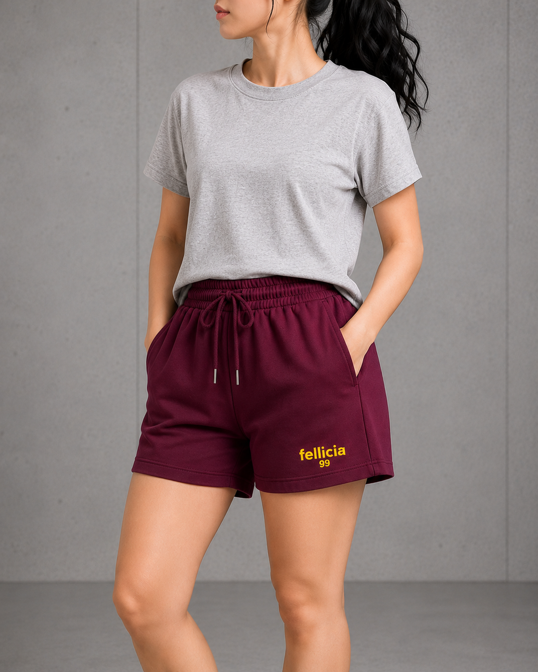 100% COTTON (LOOP KNIT) - SHORTS (MAROON)