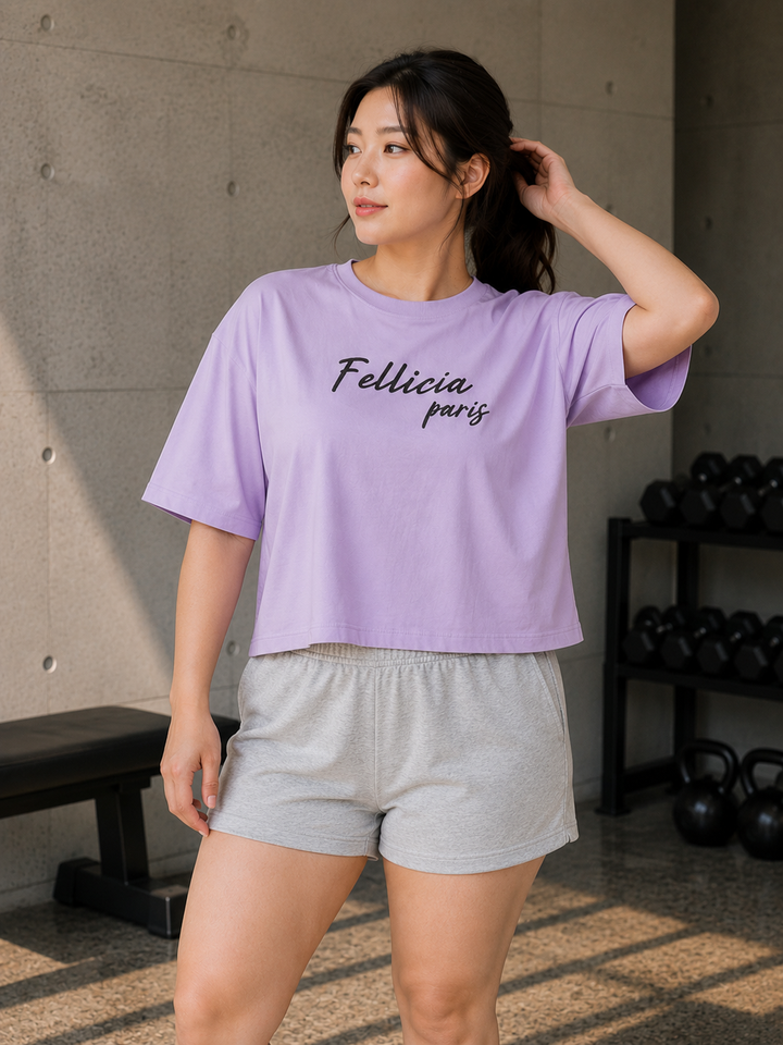 Sweat Tee – 260 GSM 100% Cotton Loop Knit - LILAC