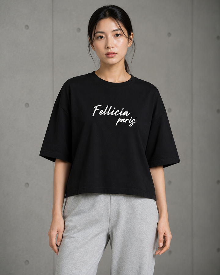 Active Sweat Tee – 260 GSM 100% Cotton Loop Knit - BLACK