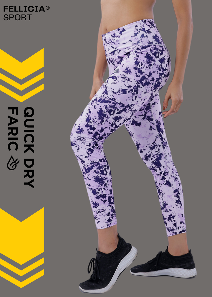 Active Tights with Pocket (Purple Camouflage)