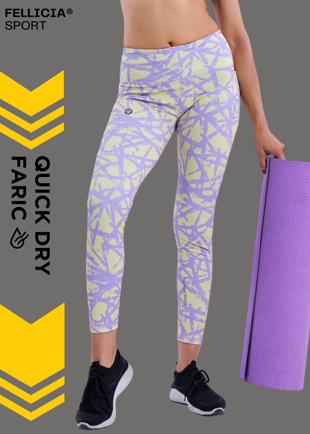 Active Tights with Pocket (Geometric print)