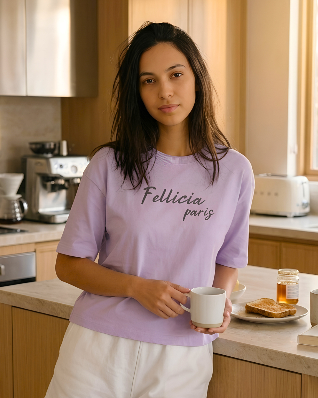 GHAR Tee – 100% Cotton | 260 GSM Loop Knit -LILAC