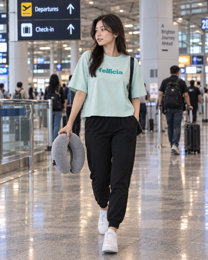 SweatTee& Jogger Vacation Set (MINT-Black)