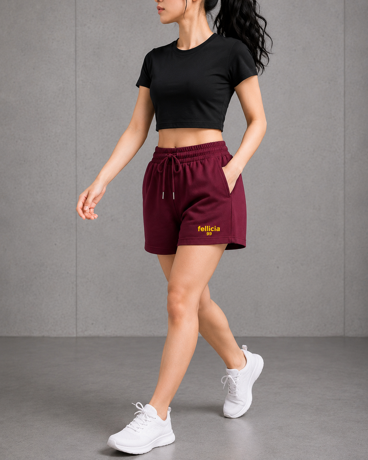 100% COTTON (LOOP KNIT) - SHORTS (MAROON)