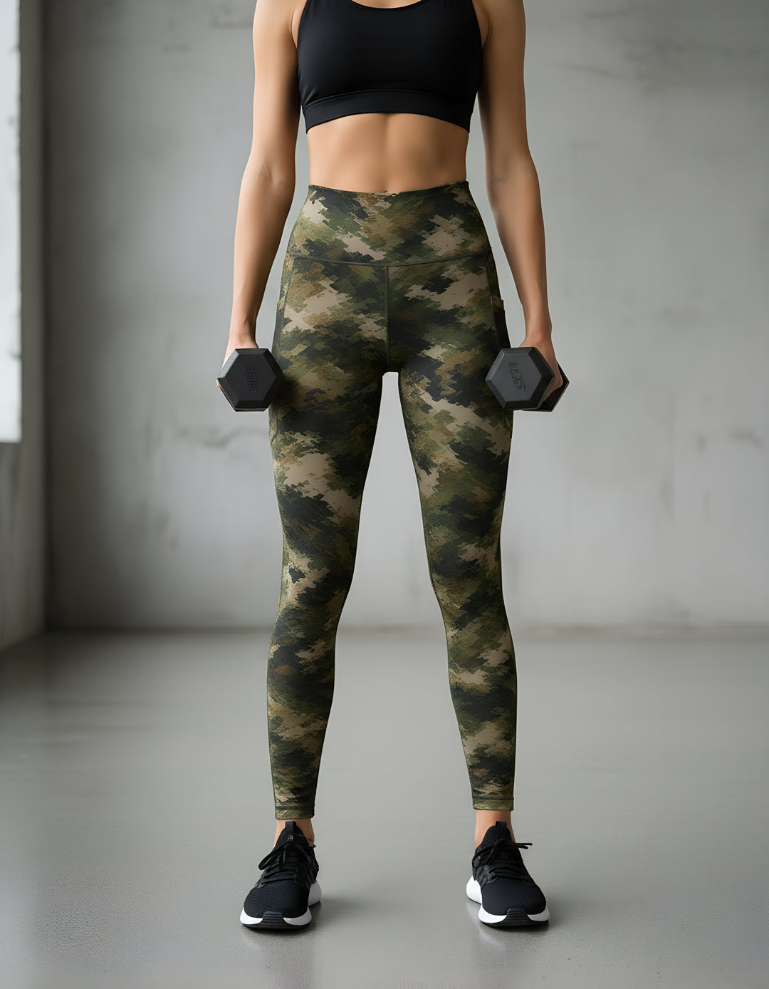 Performance Tights with Pocket  - EARTH GREEN