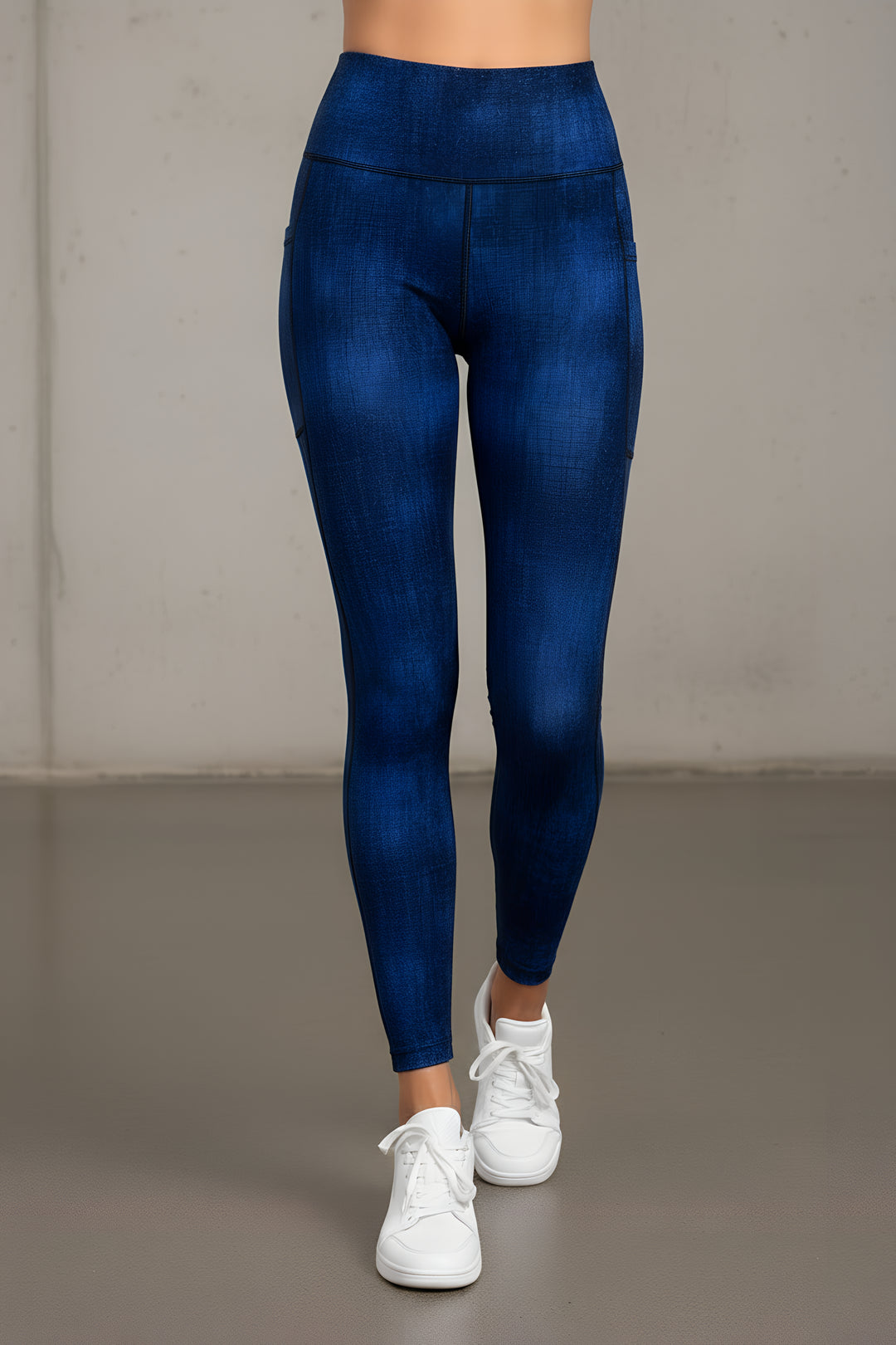 Performance Tights with Pocket  - LUMINA BLUE