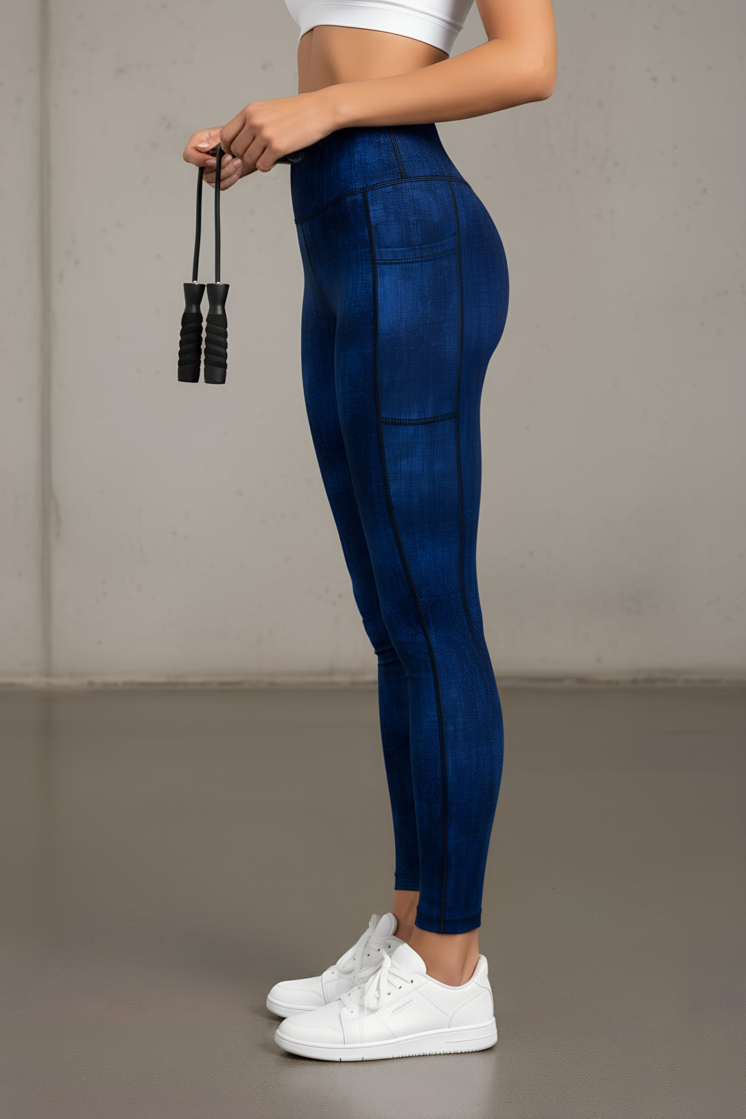 Performance Tights with Pocket  - LUMINA BLUE