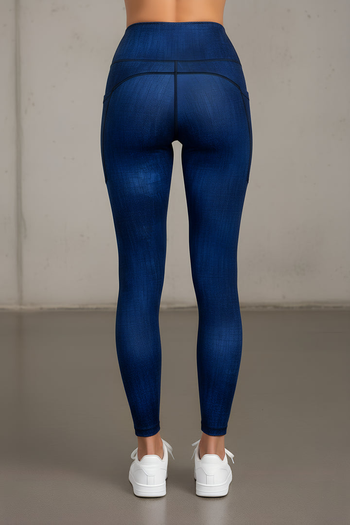 Performance Tights with Pocket  - LUMINA BLUE