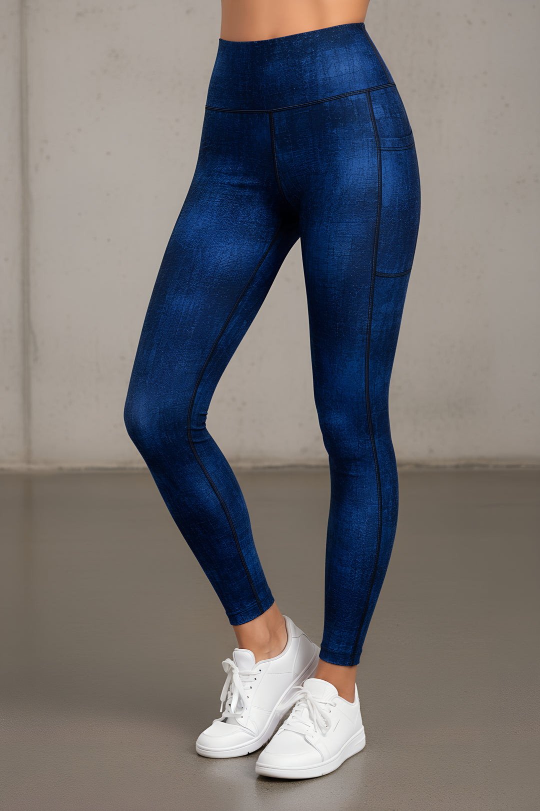 Performance Tights with Pocket  - LUMINA BLUE
