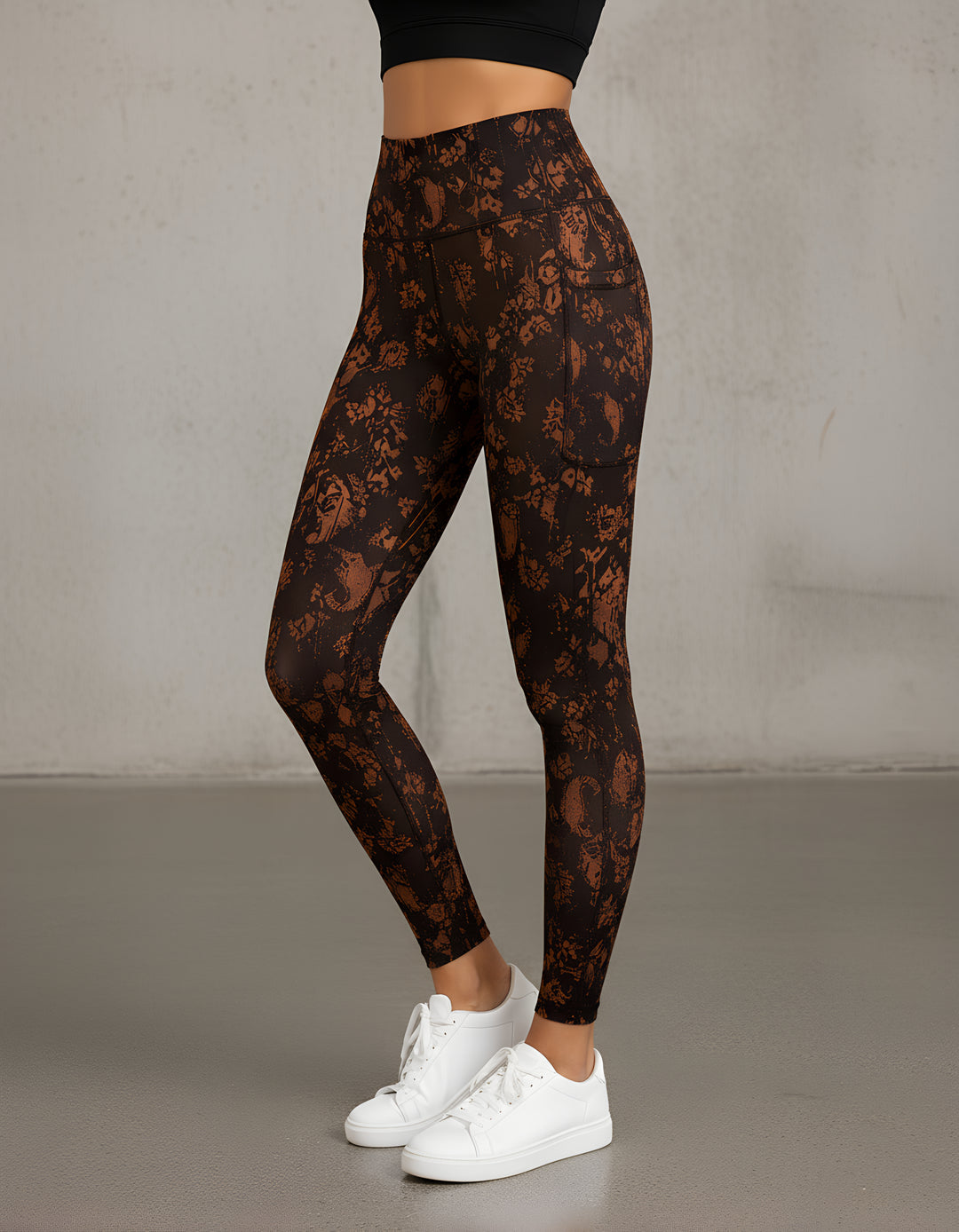 Performance Tights with Pocket  - MOCHA BROWN