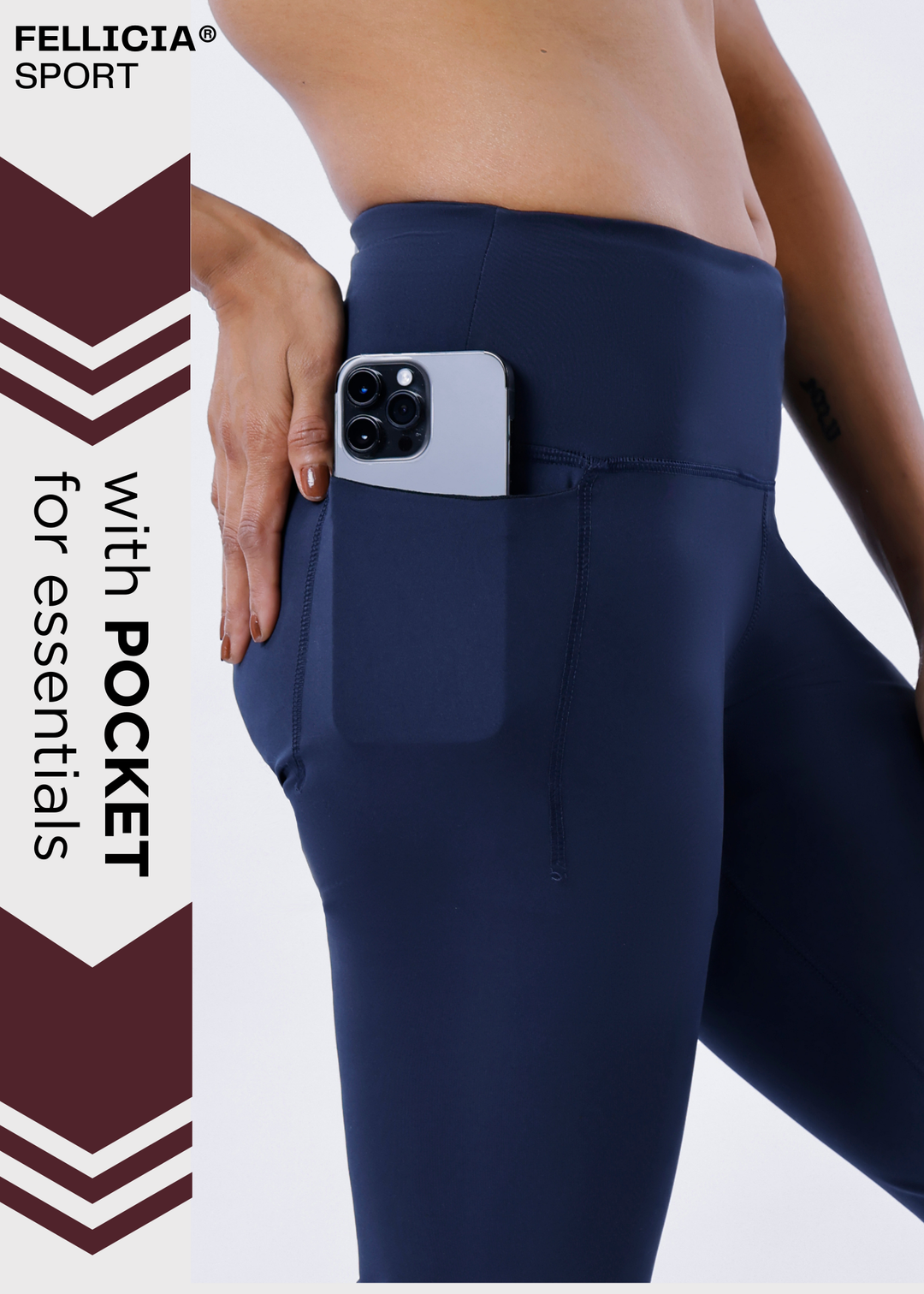 Active Tights with Pocket (Navy Blue)