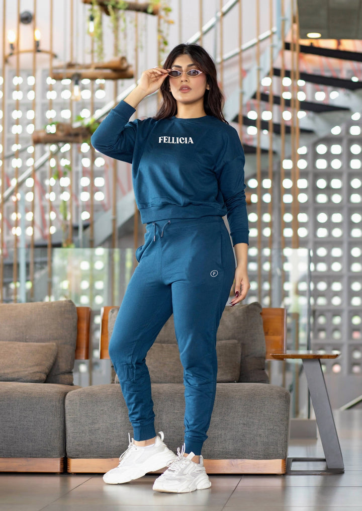 Women's Sweatshirt & Joggers Co-ord Set (Navy Blue)