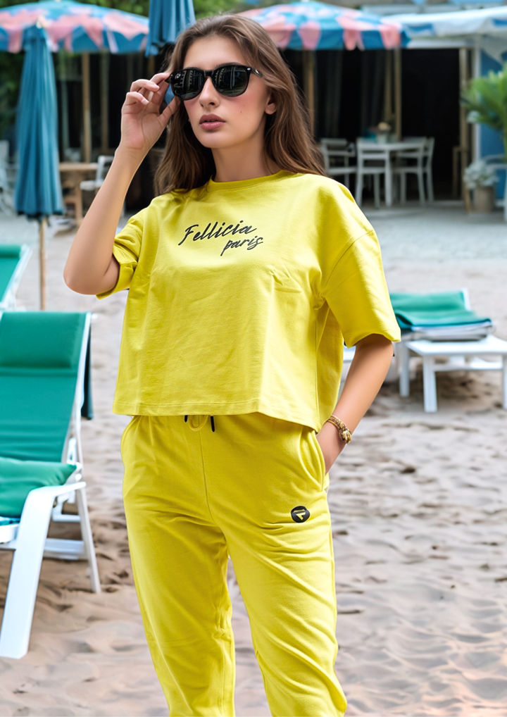 Co-ord Set (Neon Yellow) Sweatshirt & Joggers for Women