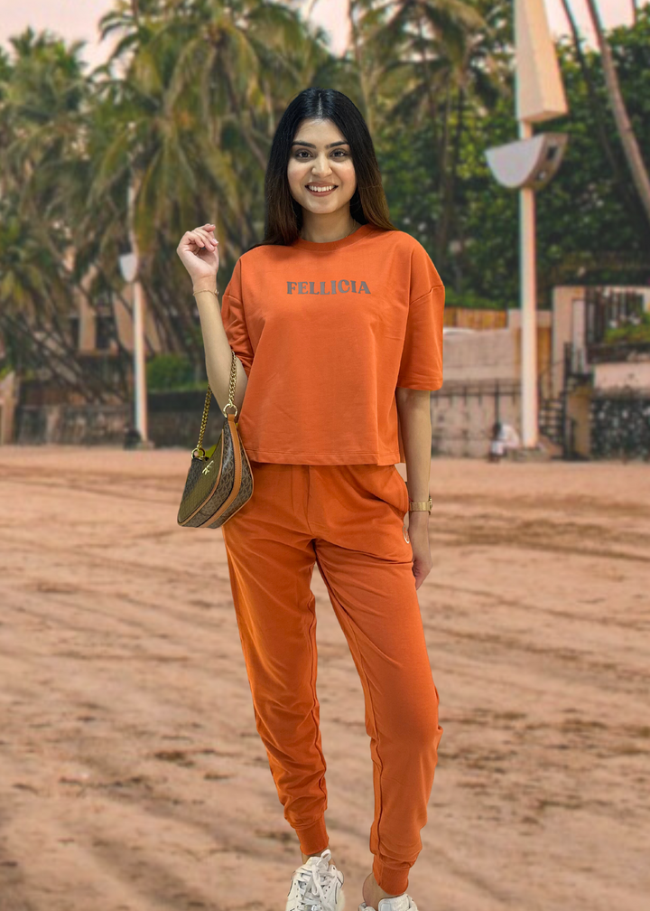 Co-ord Set (Rust Orange) Sweatshirt & Joggers for Women