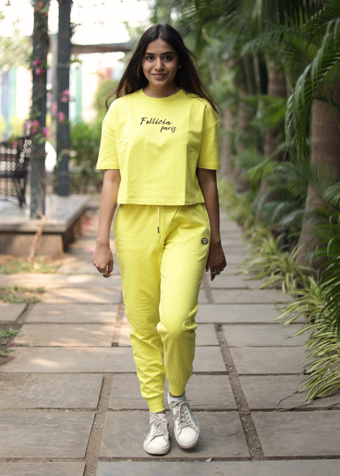 Co-ord Set (Neon Yellow) Sweatshirt & Joggers for Women