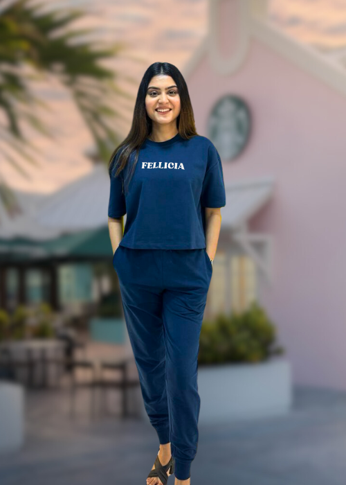 Co-ord Set (Navy Blue) Sweatshirt & Joggers for Women