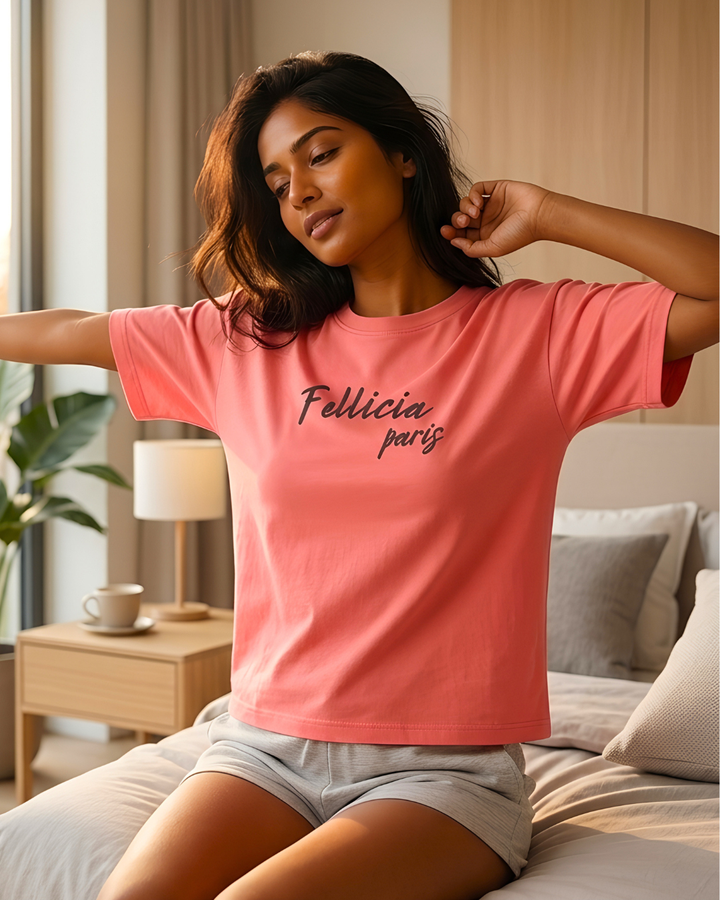 GHAR Tee – 100% Cotton | 260 GSM Loop Knit - PINK