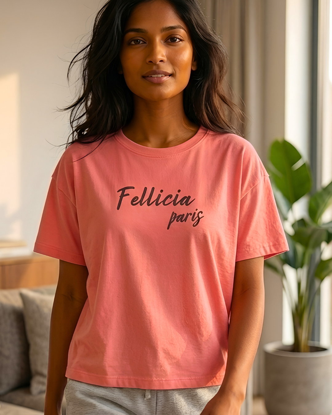 GHAR Tee – 100% Cotton | 260 GSM Loop Knit - PINK