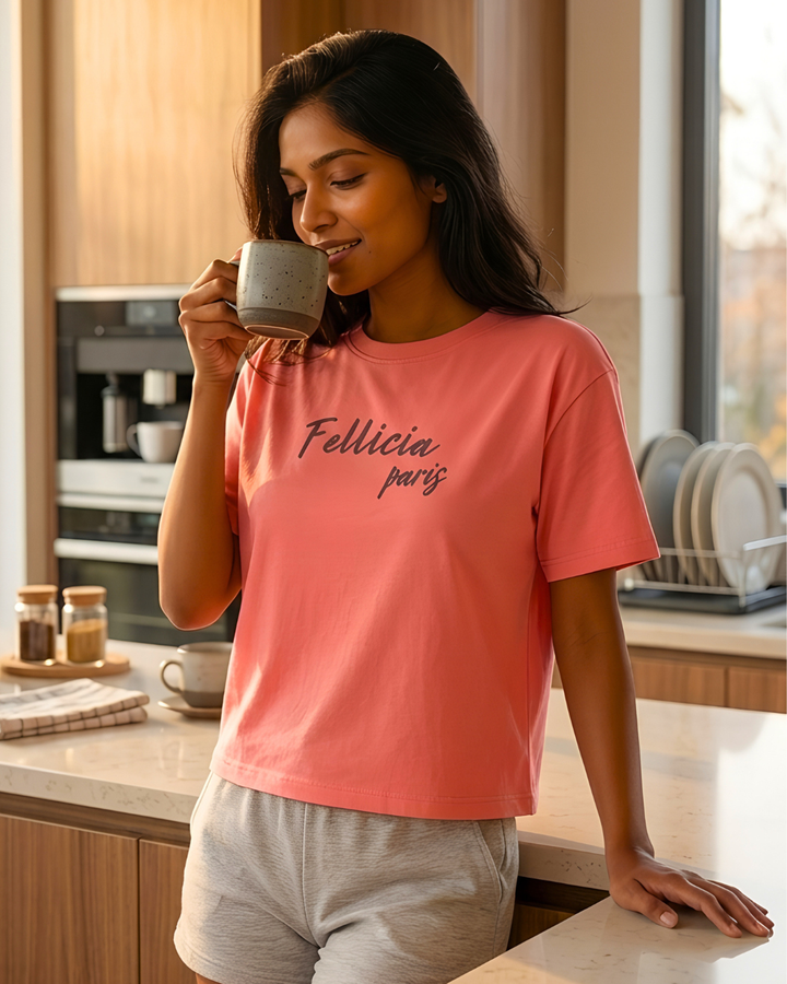GHAR Tee – 100% Cotton | 260 GSM Loop Knit - PINK