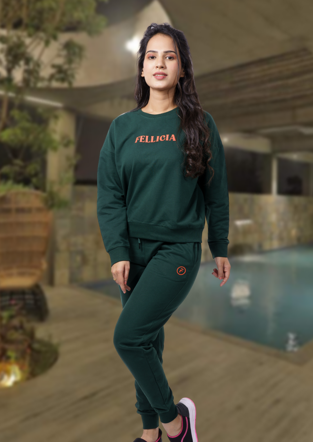 Women's Sweatshirt & Joggers Co-ord Set (Olive Green)