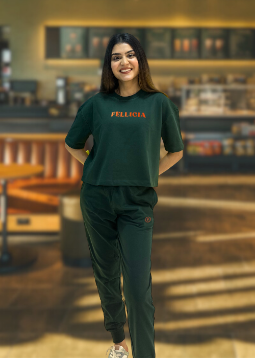 Co-ord Set (Olive Green) Sweatshirt & Joggers for Women