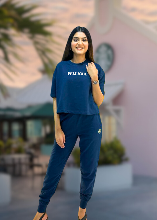 Co-ord Set (Navy Blue) Sweatshirt & Joggers for Women