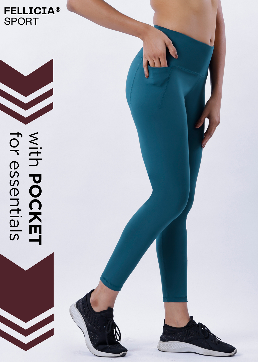 Active Tights with Pocket (Aqua Blue)