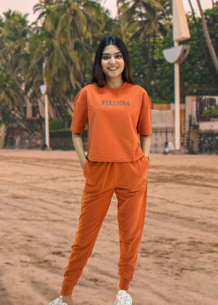 Co-ord Set (Rust Orange) Sweatshirt & Joggers for Women