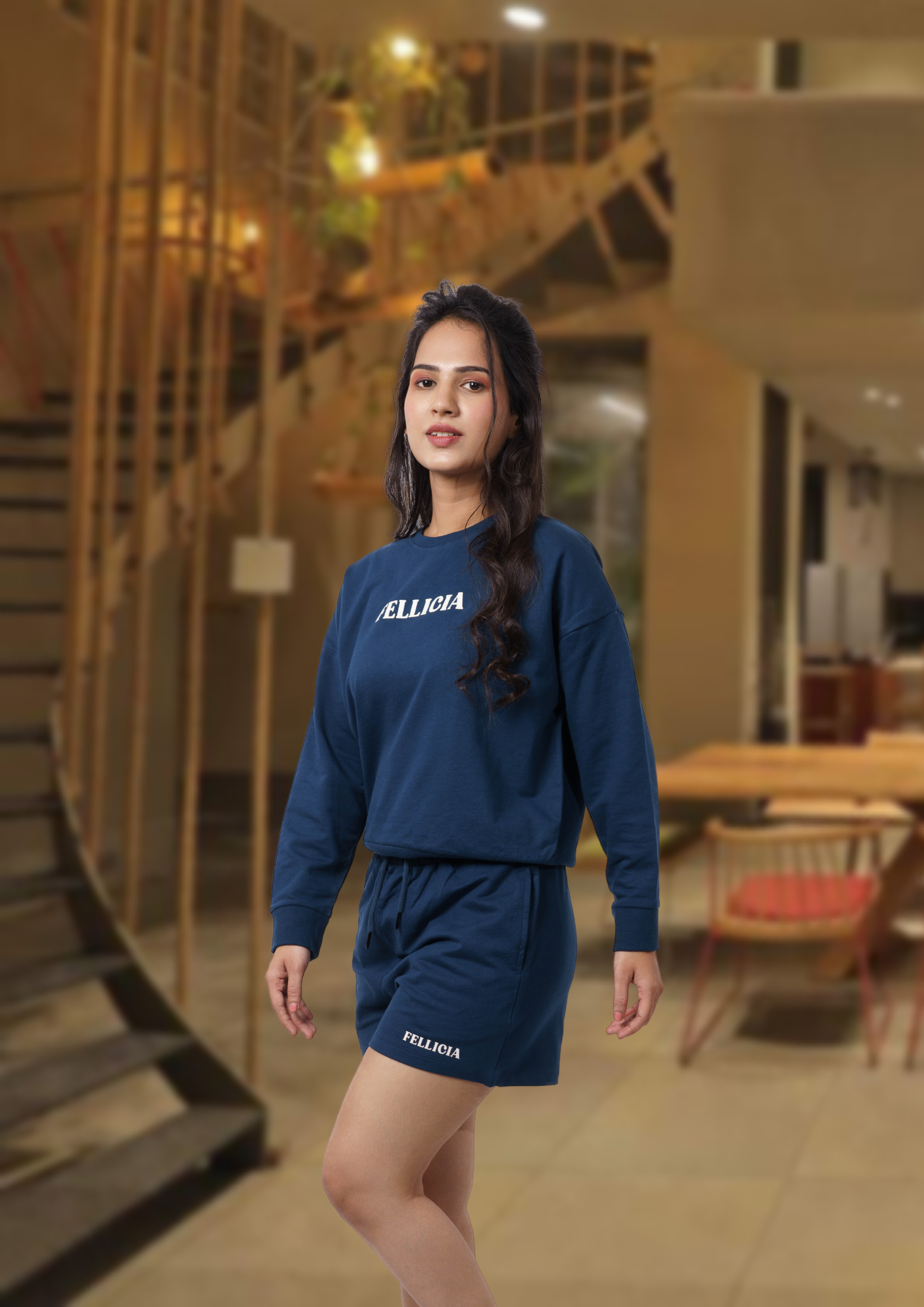 Women's Sweatshirt & Joggers Co-ord Set (Navy Blue) – FELLICIA
