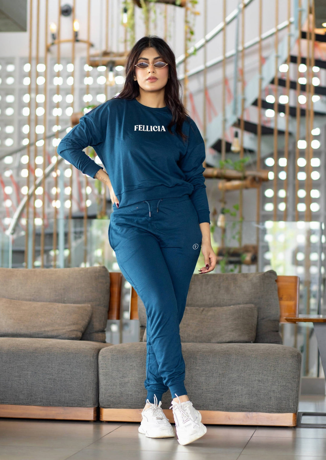 Women's Sweatshirt & Joggers Co-ord Set (Navy Blue)