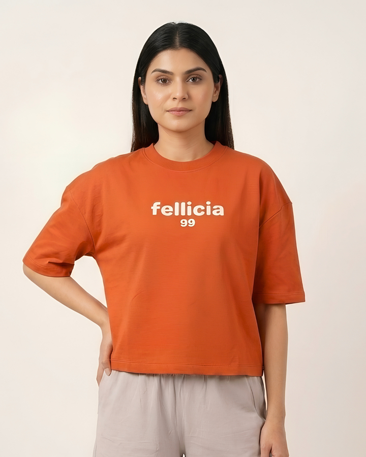 GHAR Tee – 100% Cotton | 260 GSM Loop Knit -ORANGE