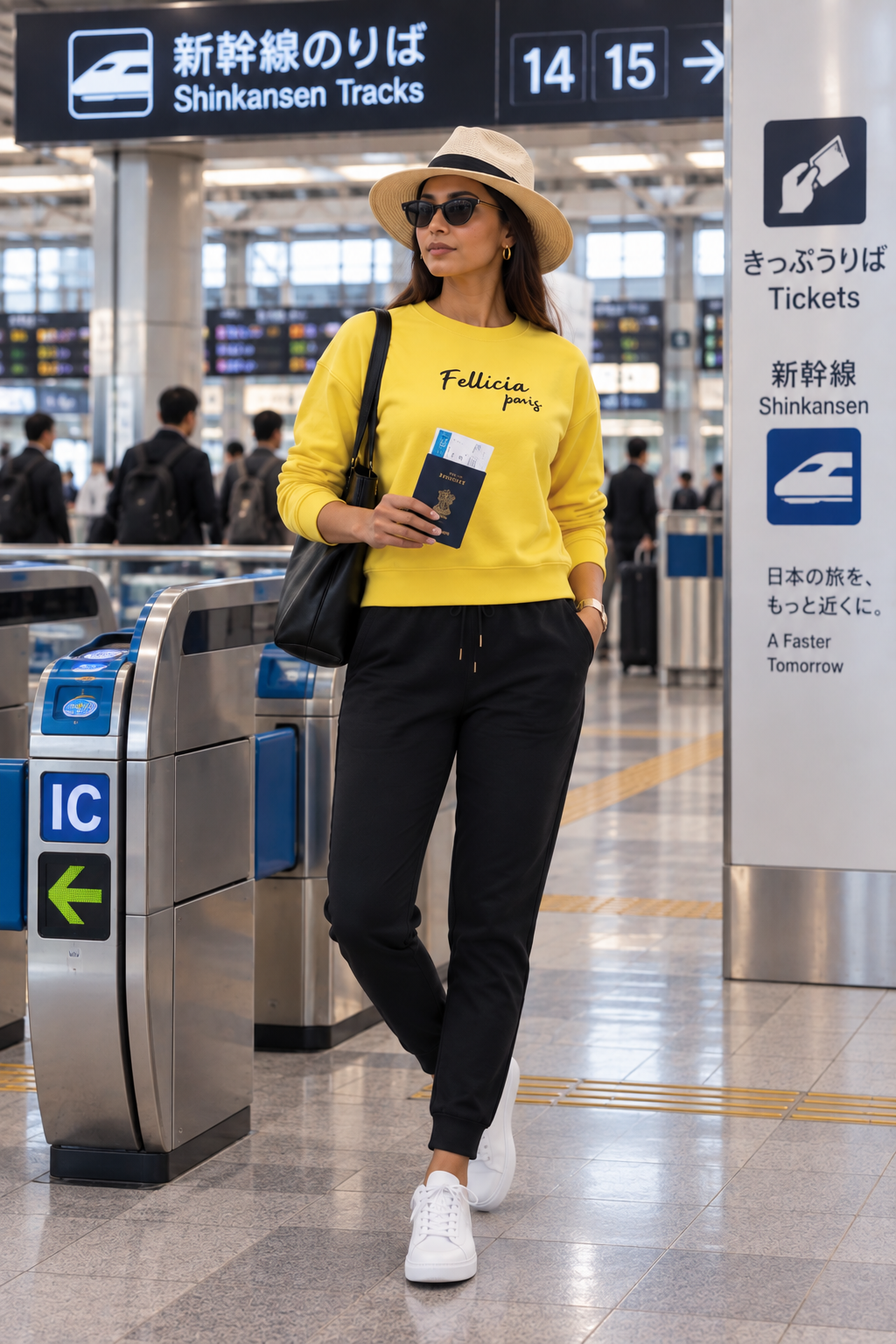 Sweatshirt & Jogger Vacation Set (Yellow-Black)