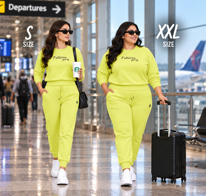 Sweatshirt & Jogger Vacation Set (Yellow CO-ORD)
