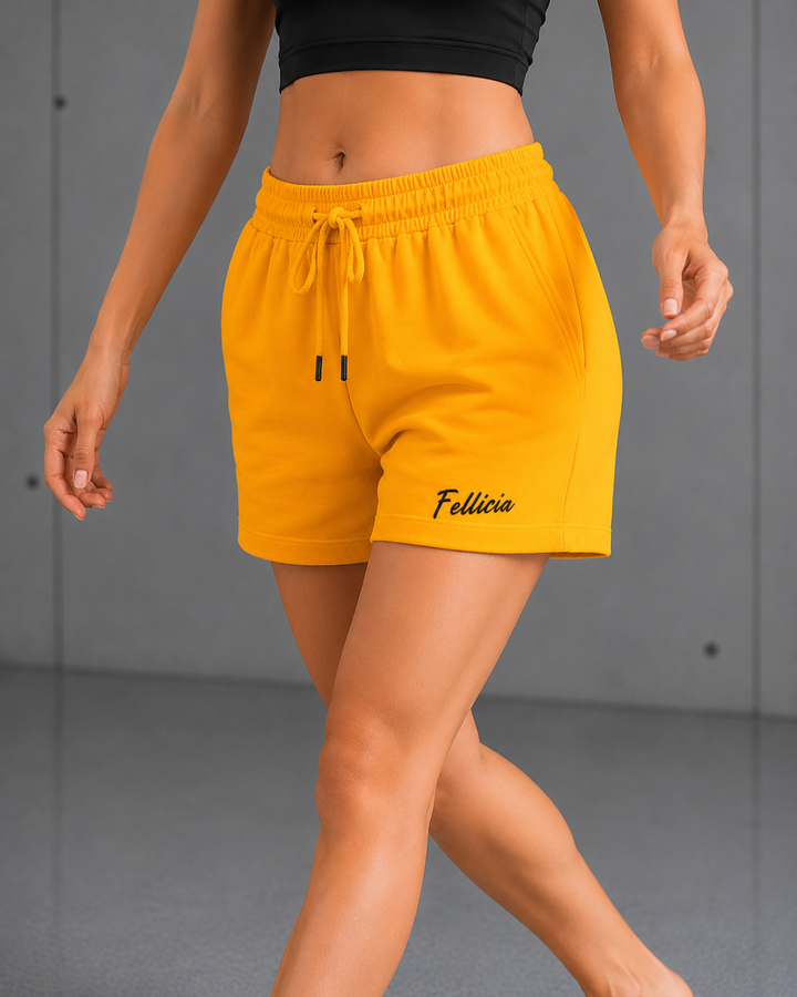 100% COTTON (LOOP KNIT) - SHORTS (MARIGOLD)