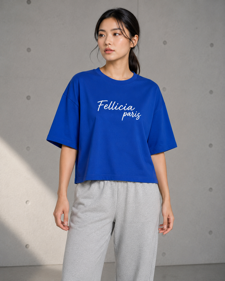 Sweat Tee – 260 GSM 100% Cotton Loop Knit - BLUE
