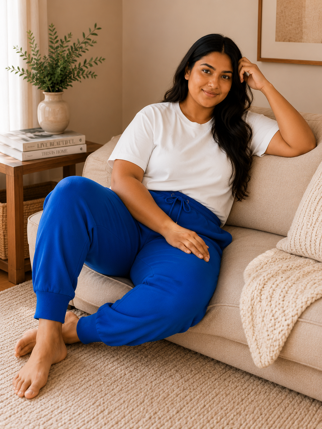 GHAR Jogger Pant – 100% Cotton | 260 GSM Loop Knit - BLUE