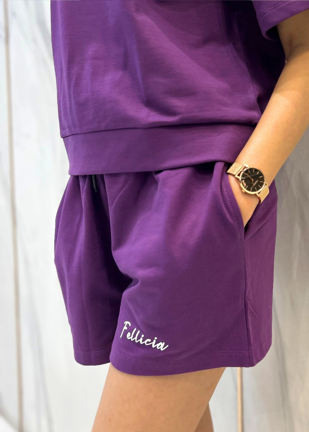 Co-ord Set (Purple) French Polo & Shorts for Women