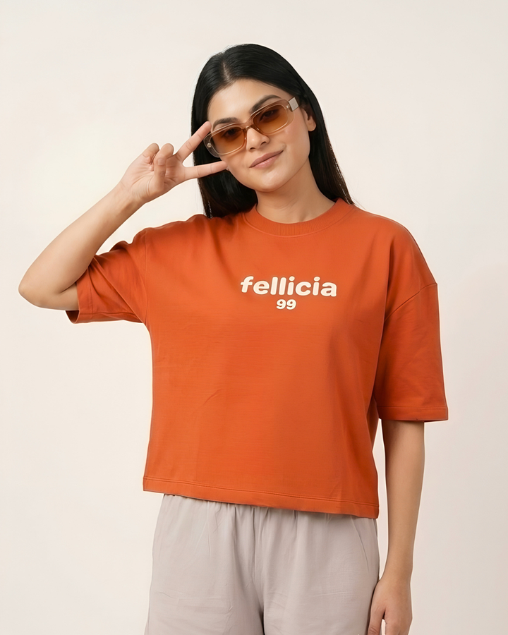 GHAR Tee – 100% Cotton | 260 GSM Loop Knit -ORANGE