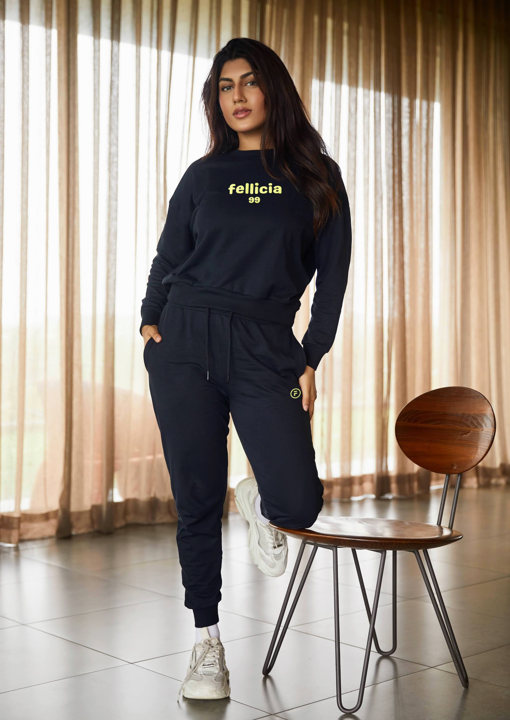 Co-ord Set (Black) Sweatshirt & Joggers for Women – FELLICIA