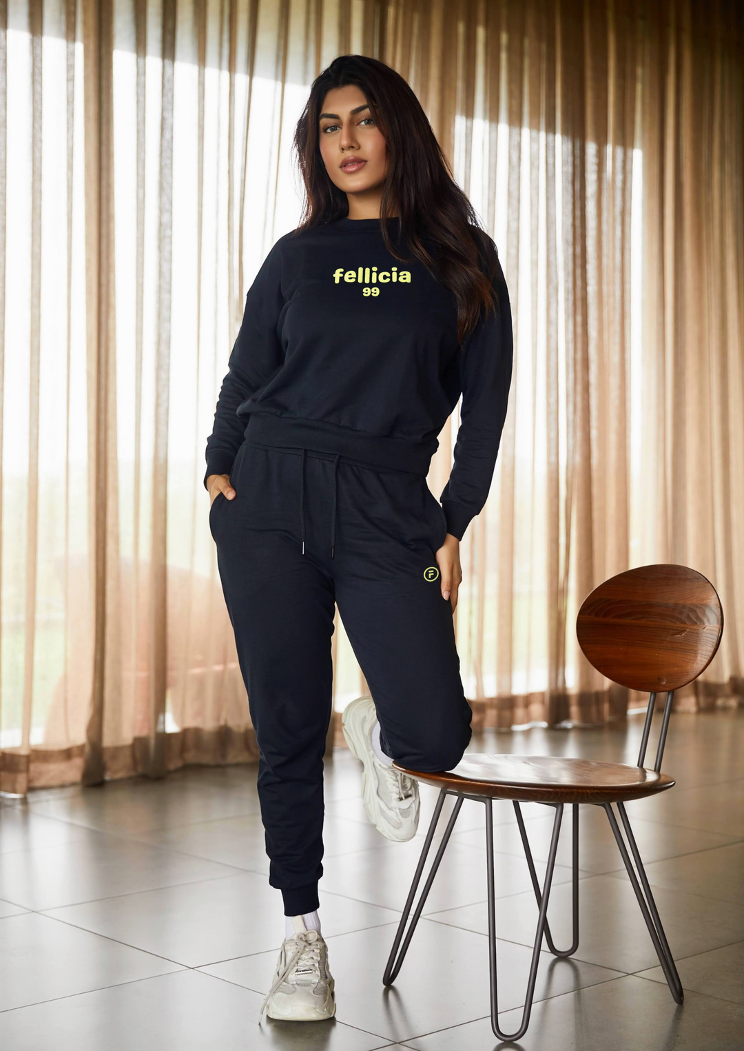 Women's Sweatshirt & Joggers Co-ord Set (Black)