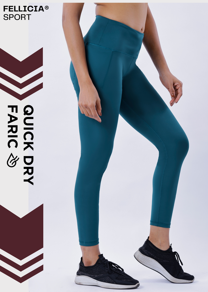 Active Tights with Pocket (Aqua Blue)