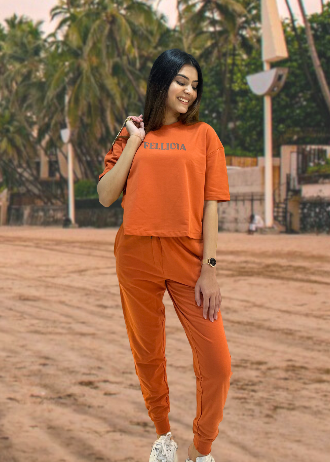 Co-ord Set (Rust Orange) Sweatshirt & Joggers for Women