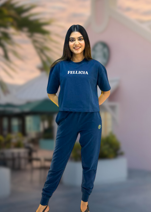 Co-ord Set (Navy Blue) Sweatshirt & Joggers for Women