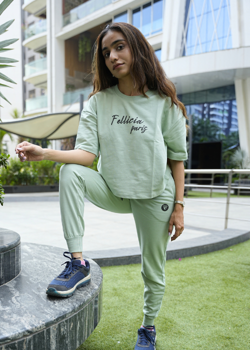 Co-ord Set (Mint Green) Sweatshirt & Joggers for Women