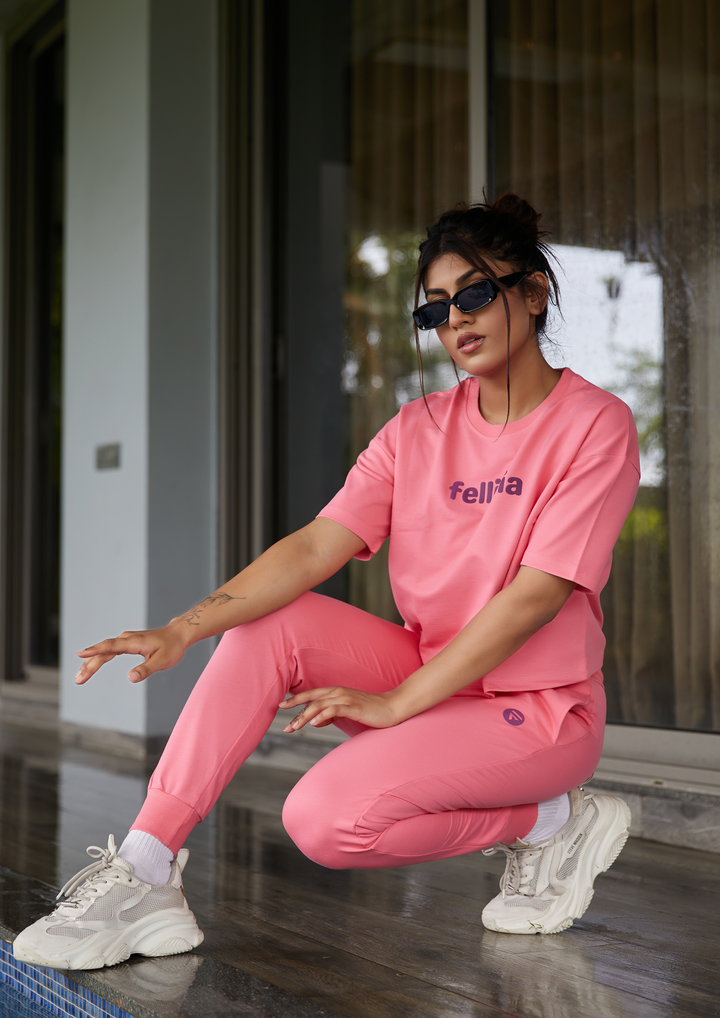 Co-ord Set (Pink) Sweatshirt & Joggers for Women