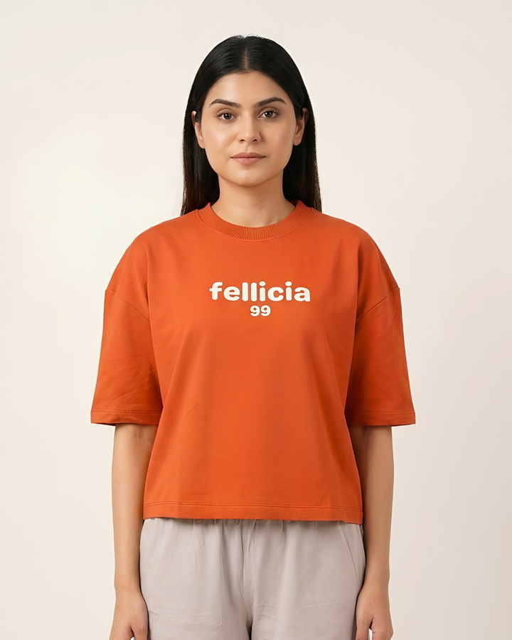 GHAR Tee – 100% Cotton | 260 GSM Loop Knit -ORANGE