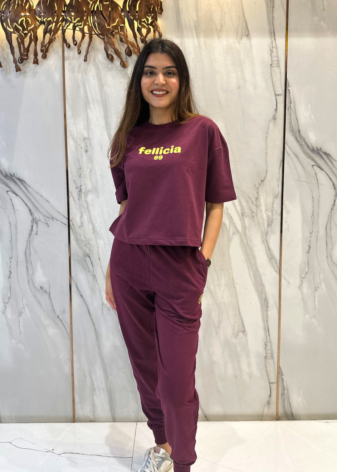 Co-ord Set (Maroon) Sweatshirt & Joggers for Women