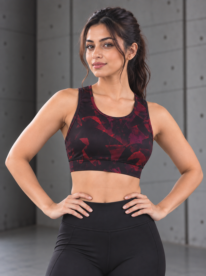 Everyday Sports Bra - Burgundy Maze