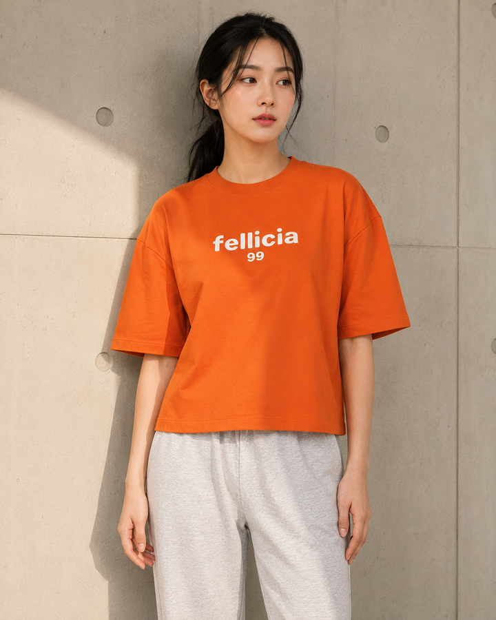 Sweat Tee – 260 GSM 100% Cotton Loop Knit - ORANGE